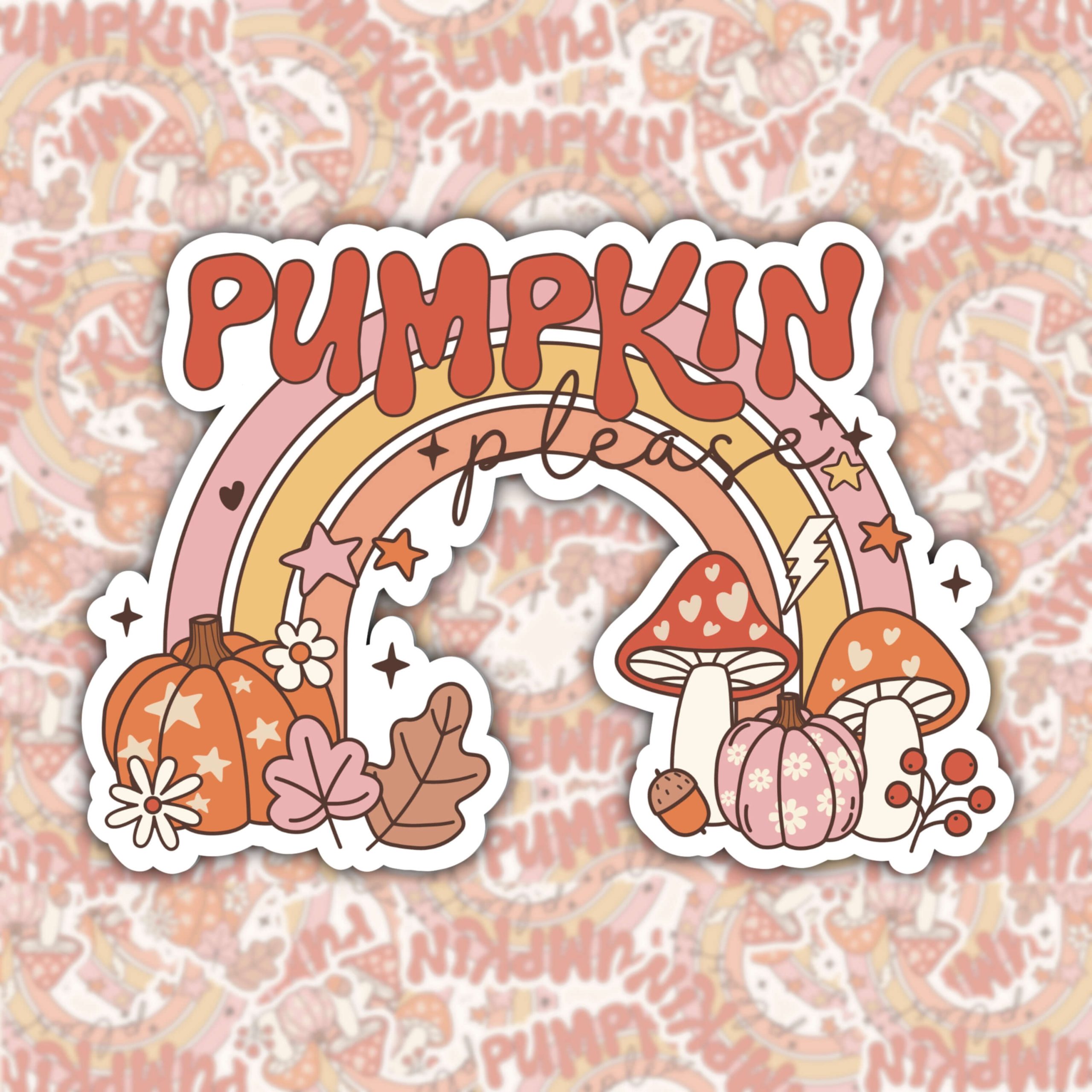 WS012 RETRO VINTAGE PUMPKIN SPICE AND EVERYTHING NICE WATERPROOF STICKER