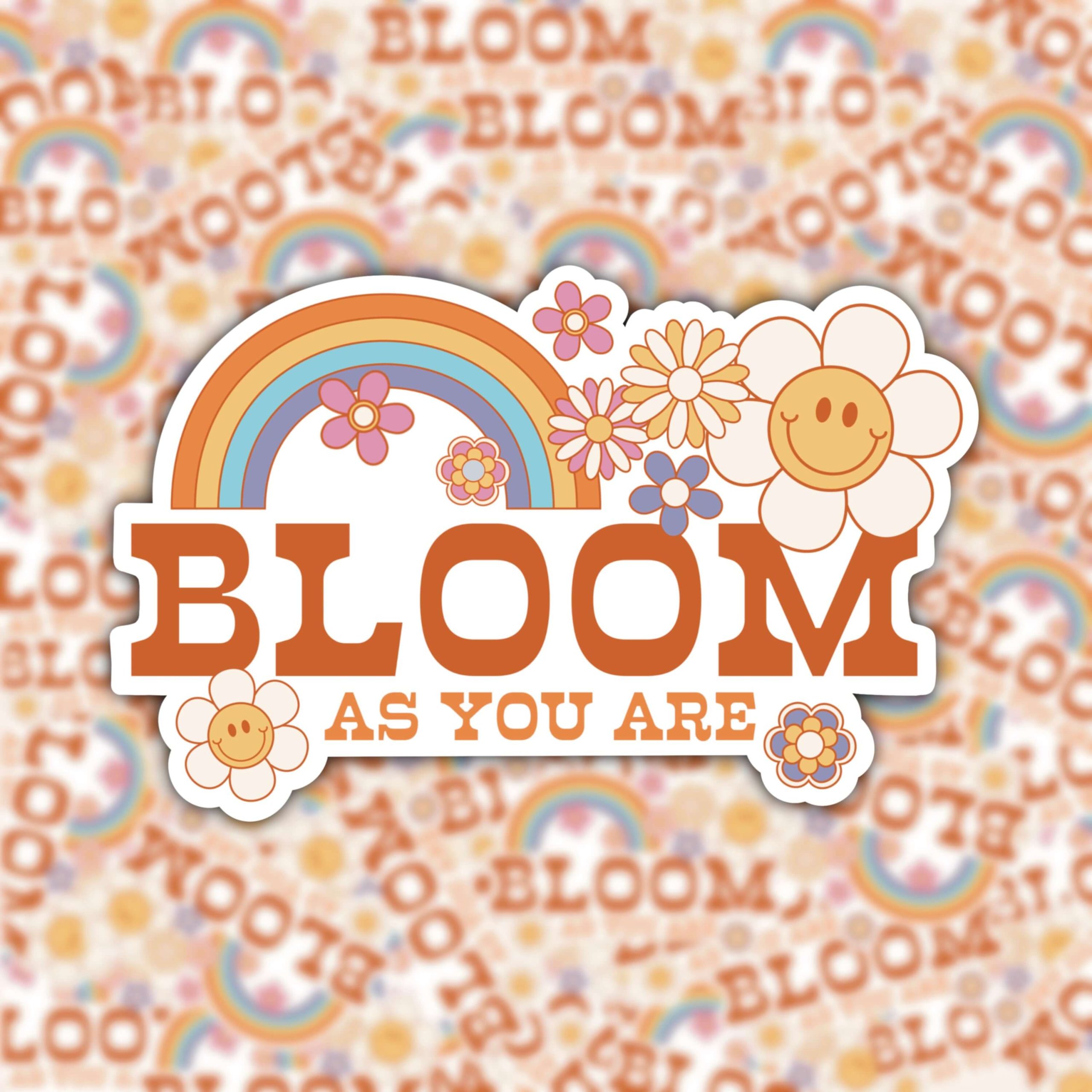 WS026 RETRO BLOOM AS YOU ARE WATERPROOF STICKER