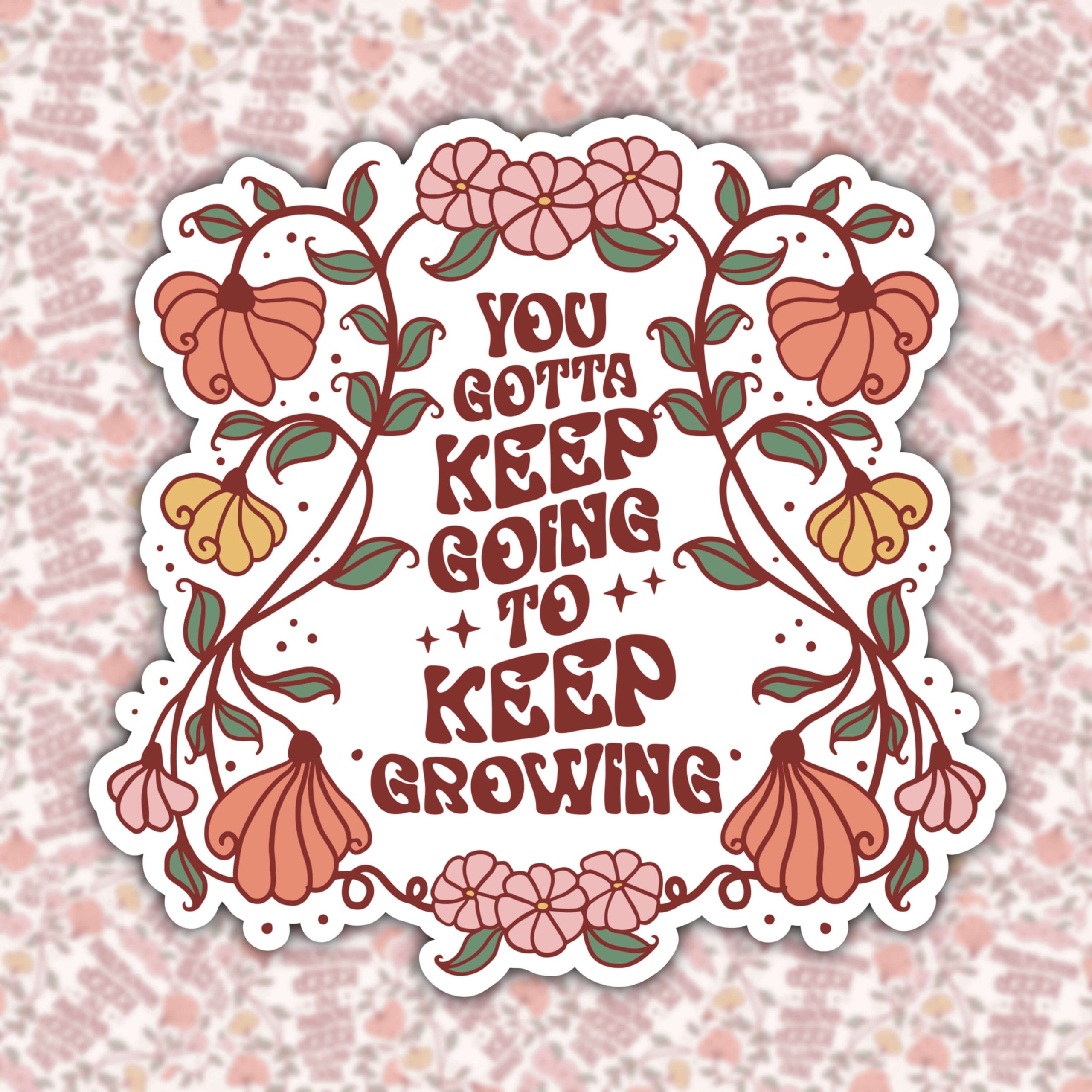WS032 KEEP GOING TO KEEP GROWING WATERPROOF STICKER
