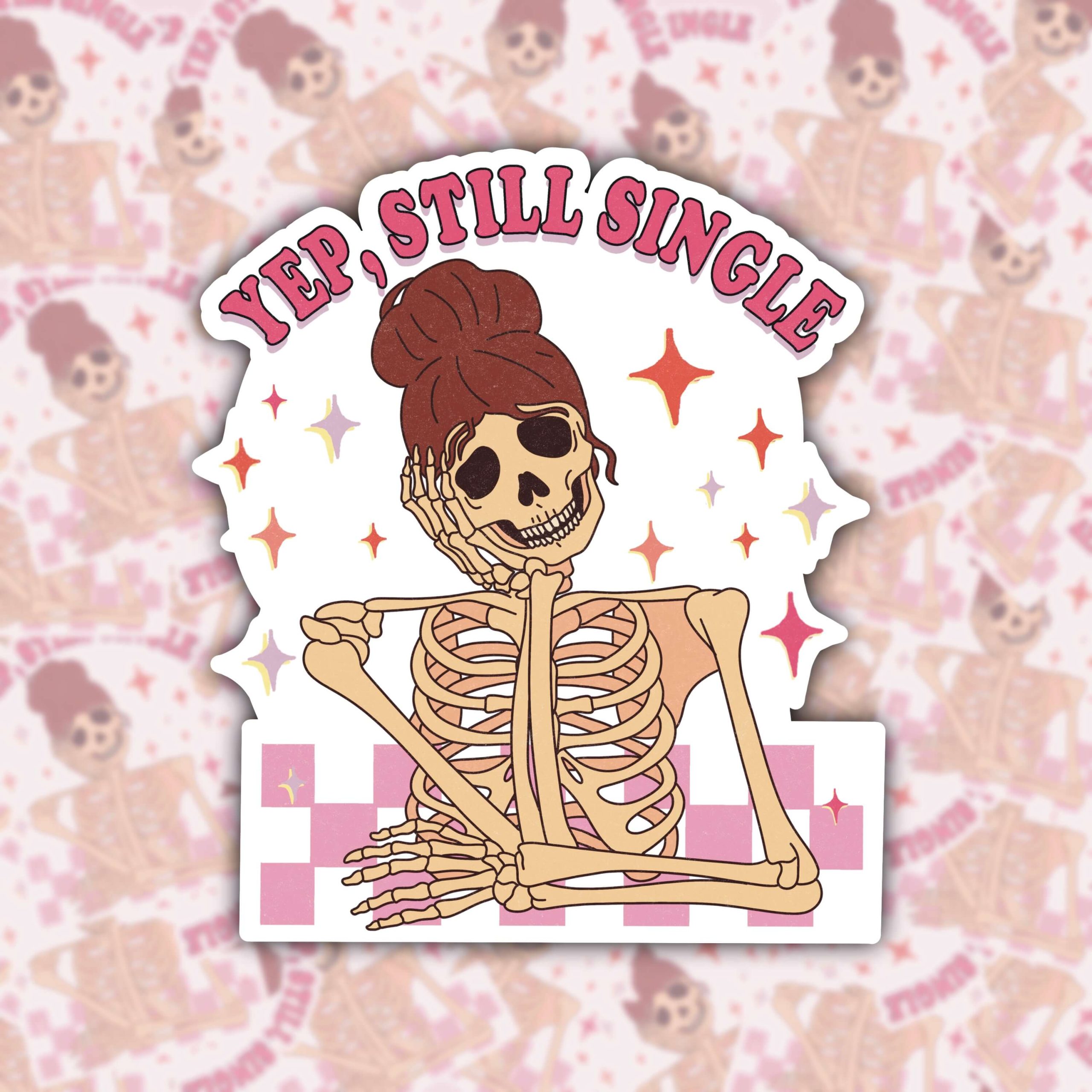 WS044 YEP, STILL SINGLE WATERPROOF STICKER