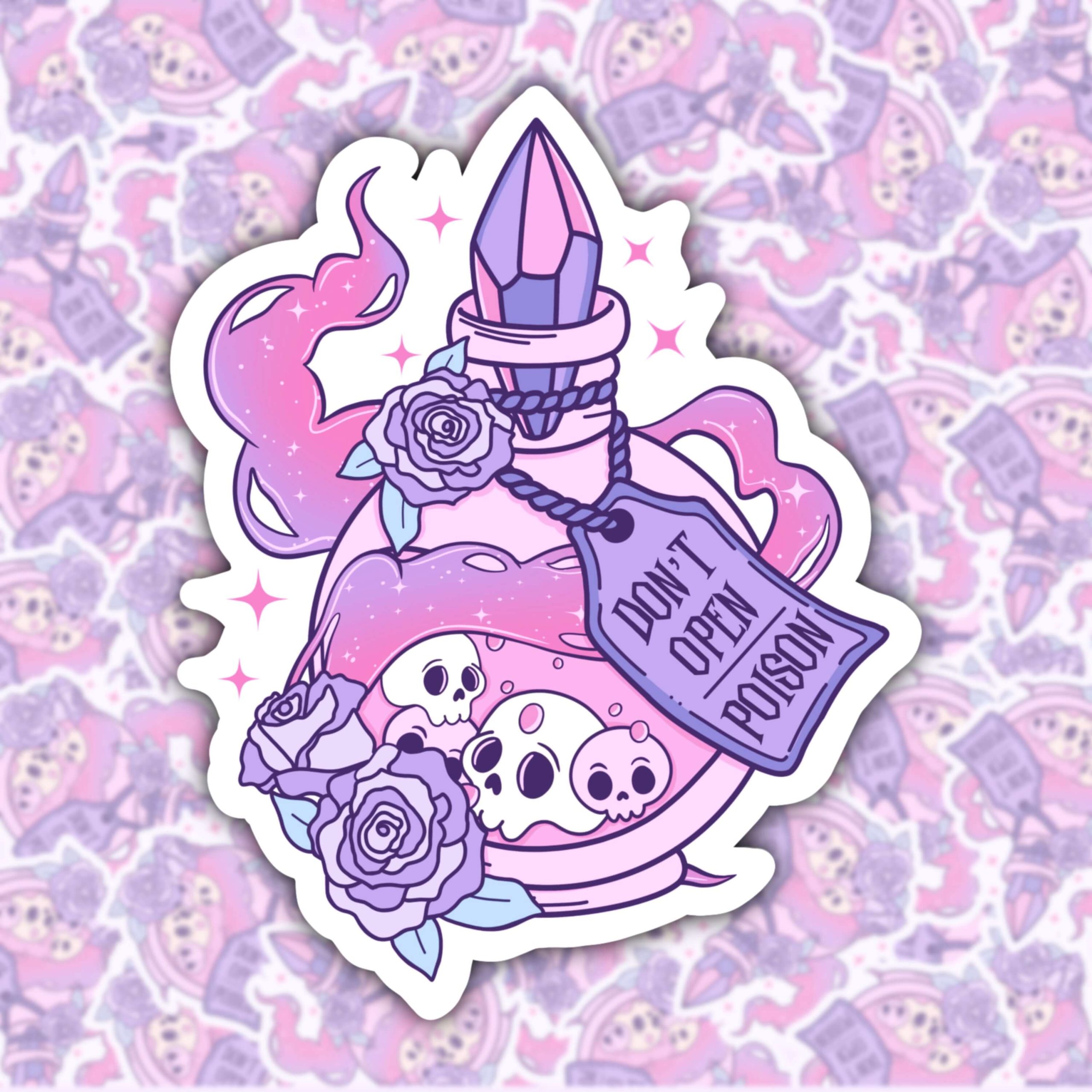 WS050 DONT OPEN, POISON PASTEL GOTH WATERPROOF STICKER