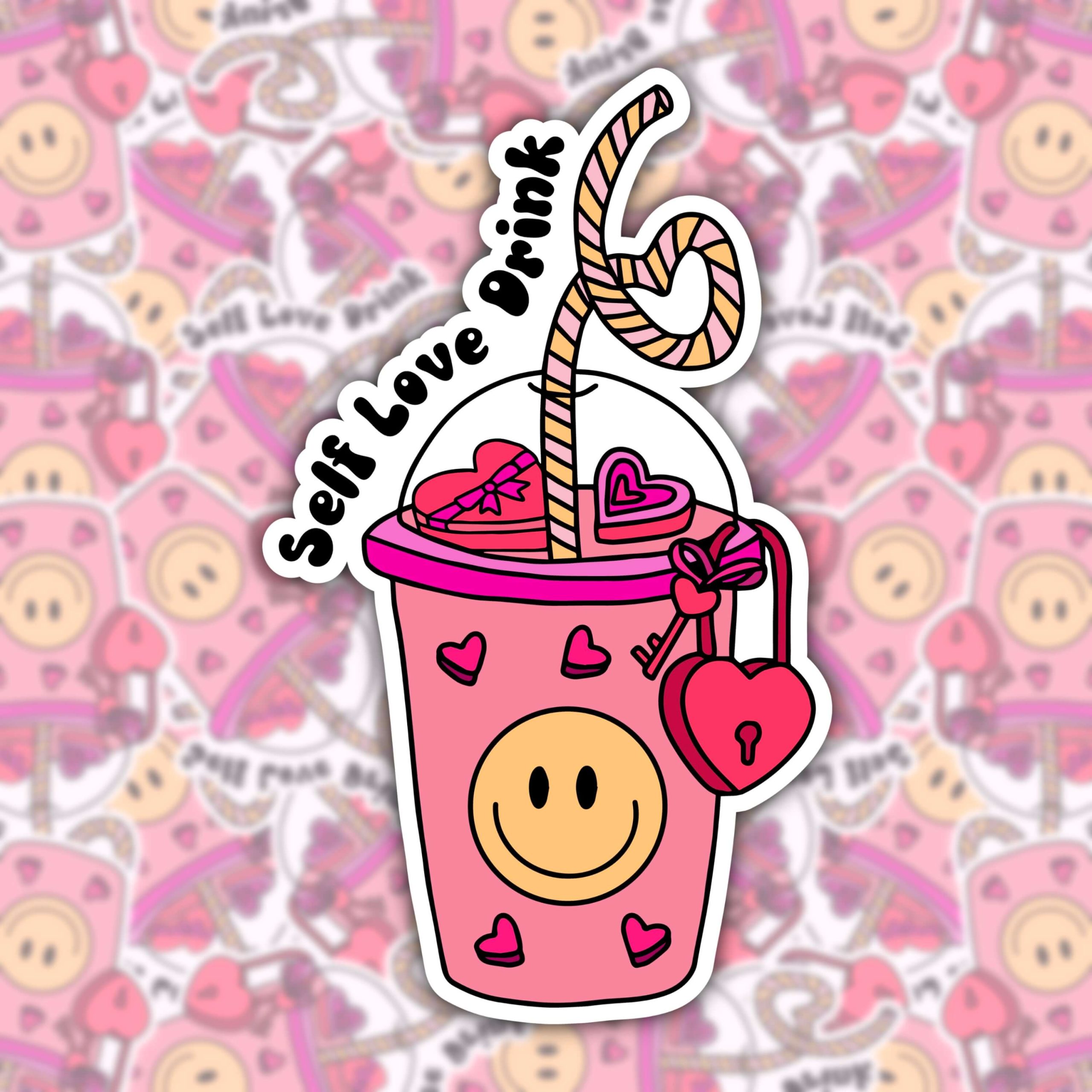 WS112 STRAWBERRY SELF LOVE JUICE WATERPROOF STICKER