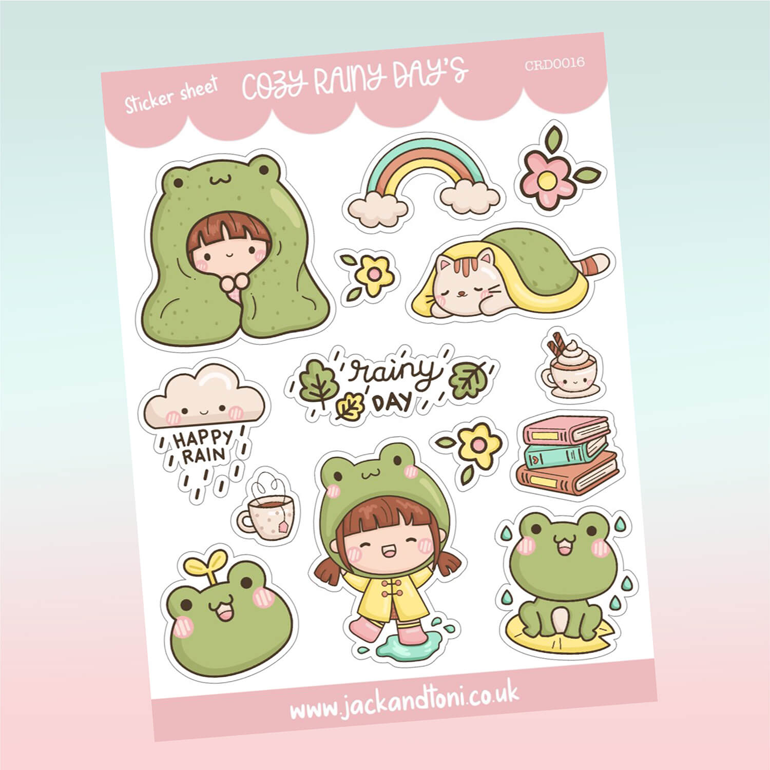 cozy rainy days crd0016 kiss cut sticker sheet