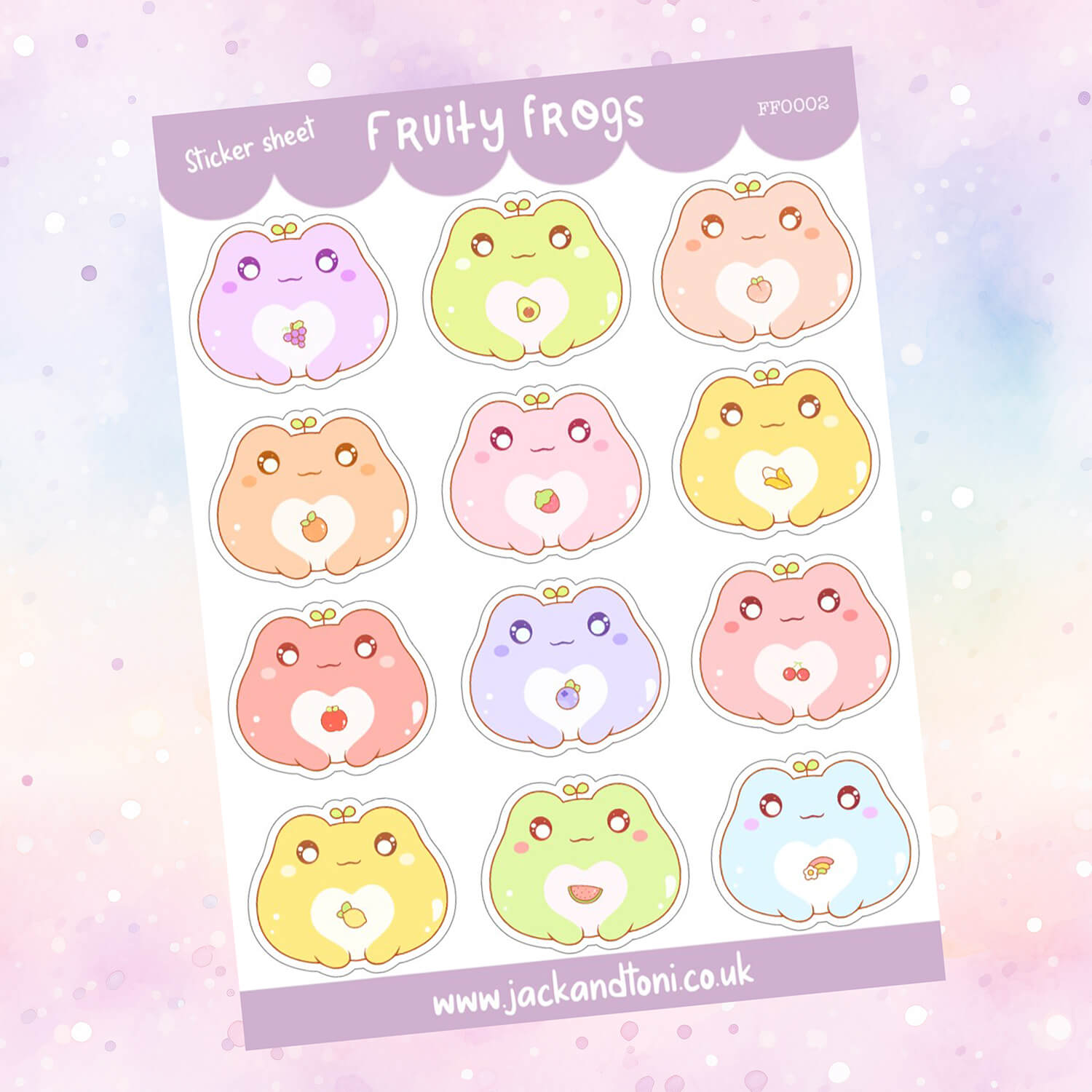 fruity frogs ff0002 kiss cut sticker sheet