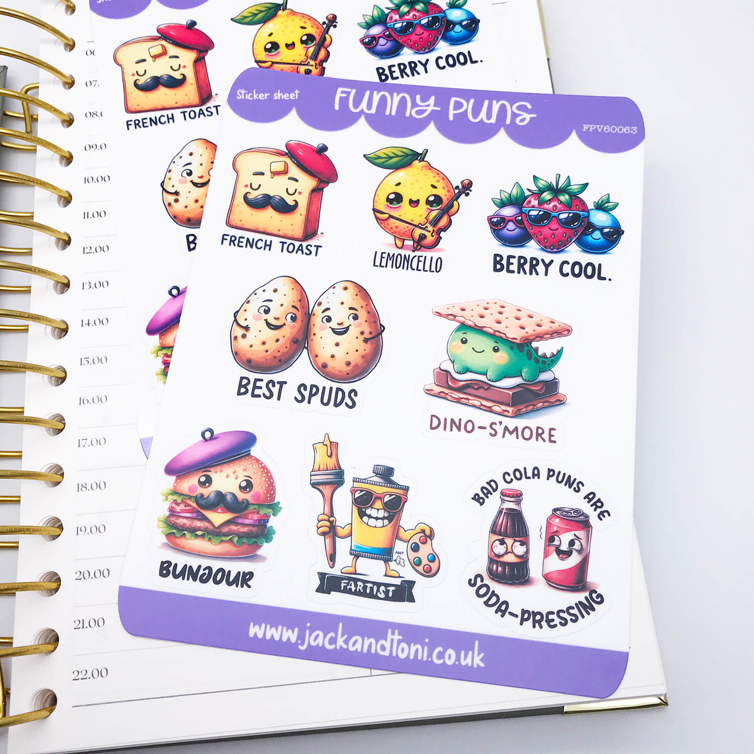 funny puns version 6 fpv60063 kiss cut sticker sheet 2