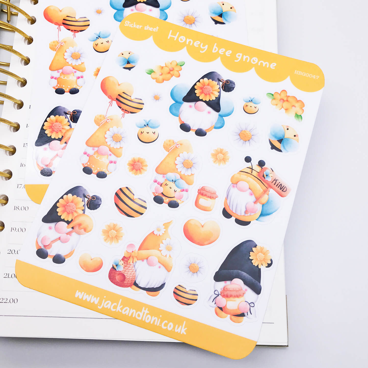 honey bee gnome hbg0047 kiss cut sticker sheet 2