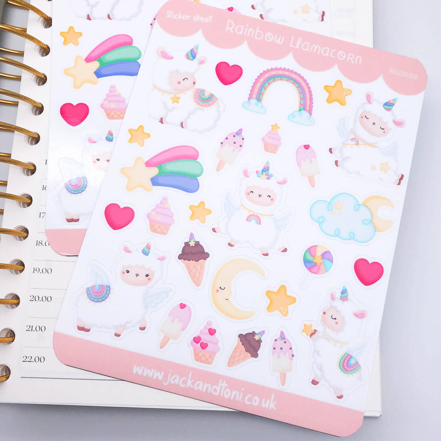 rainbow llamacorn rl0033 kiss cut sticker sheet 2