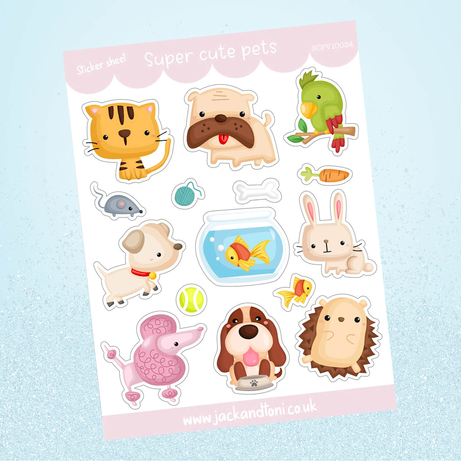 super cute pets scpv10034 kiss cut sticker sheet