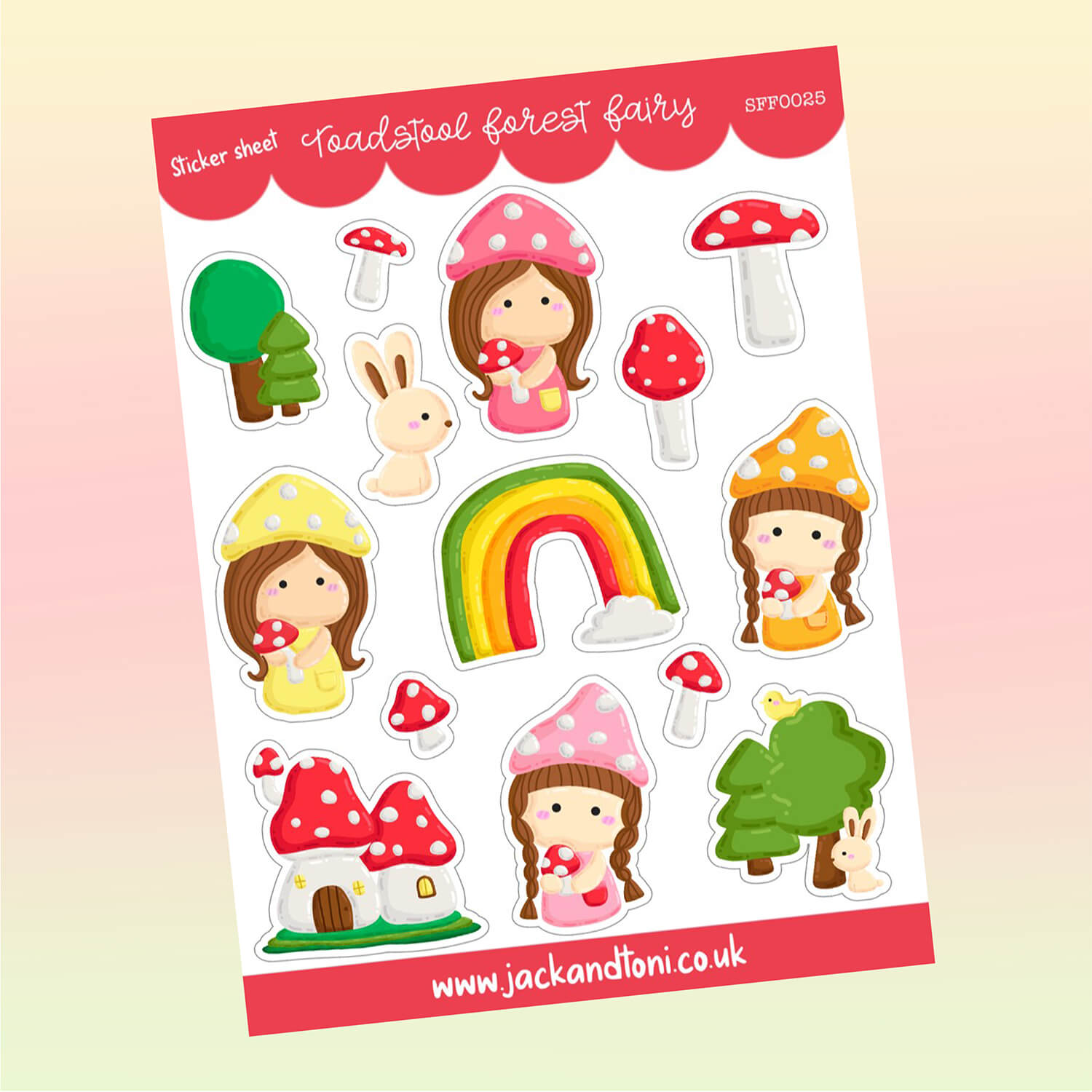 toadstool forest fairy sff0025 kiss cut sticker sheet