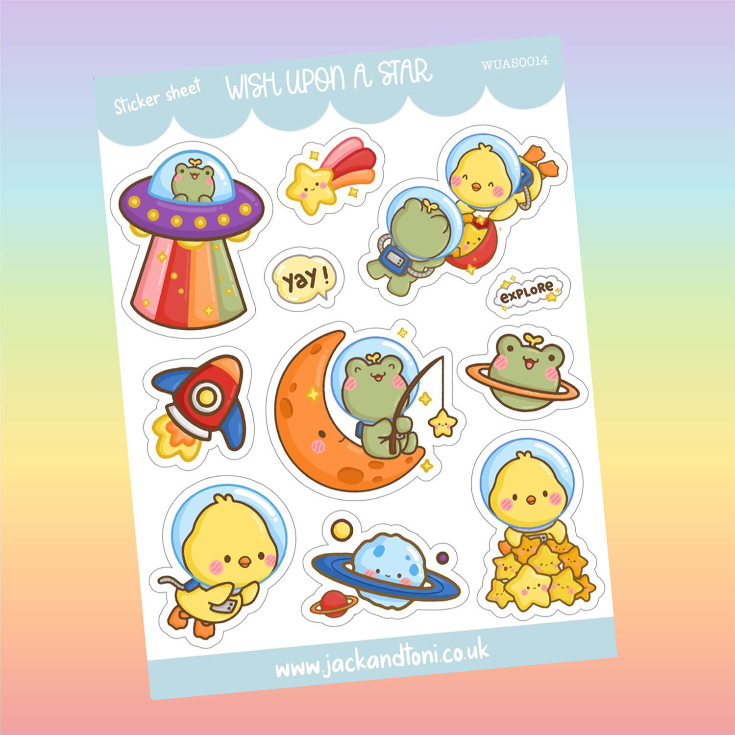 wish upon a star wuas0014 kiss cut sticker sheet