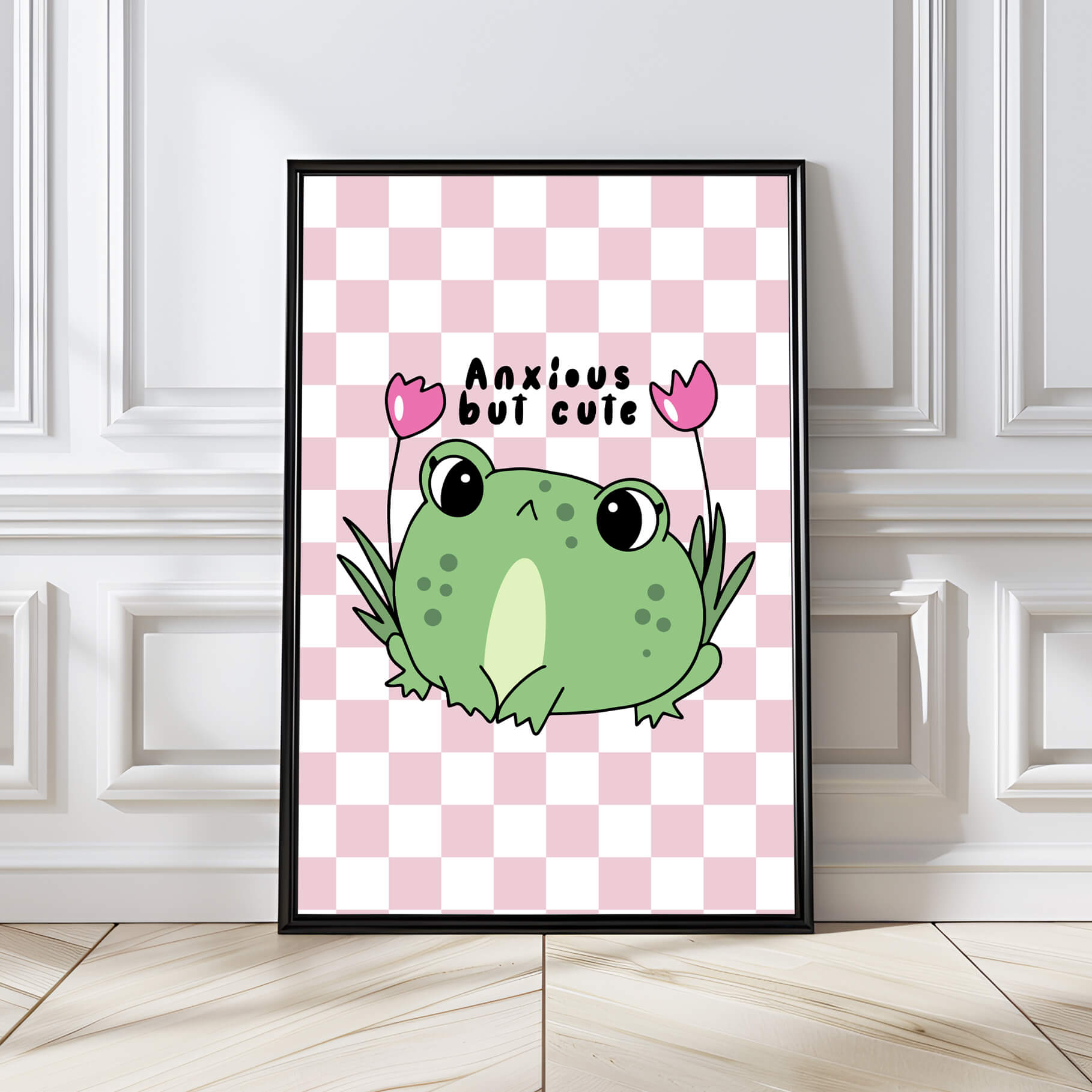 ANXIOUS BUT CUTE ABC030 RETRO WALL ART PRINT