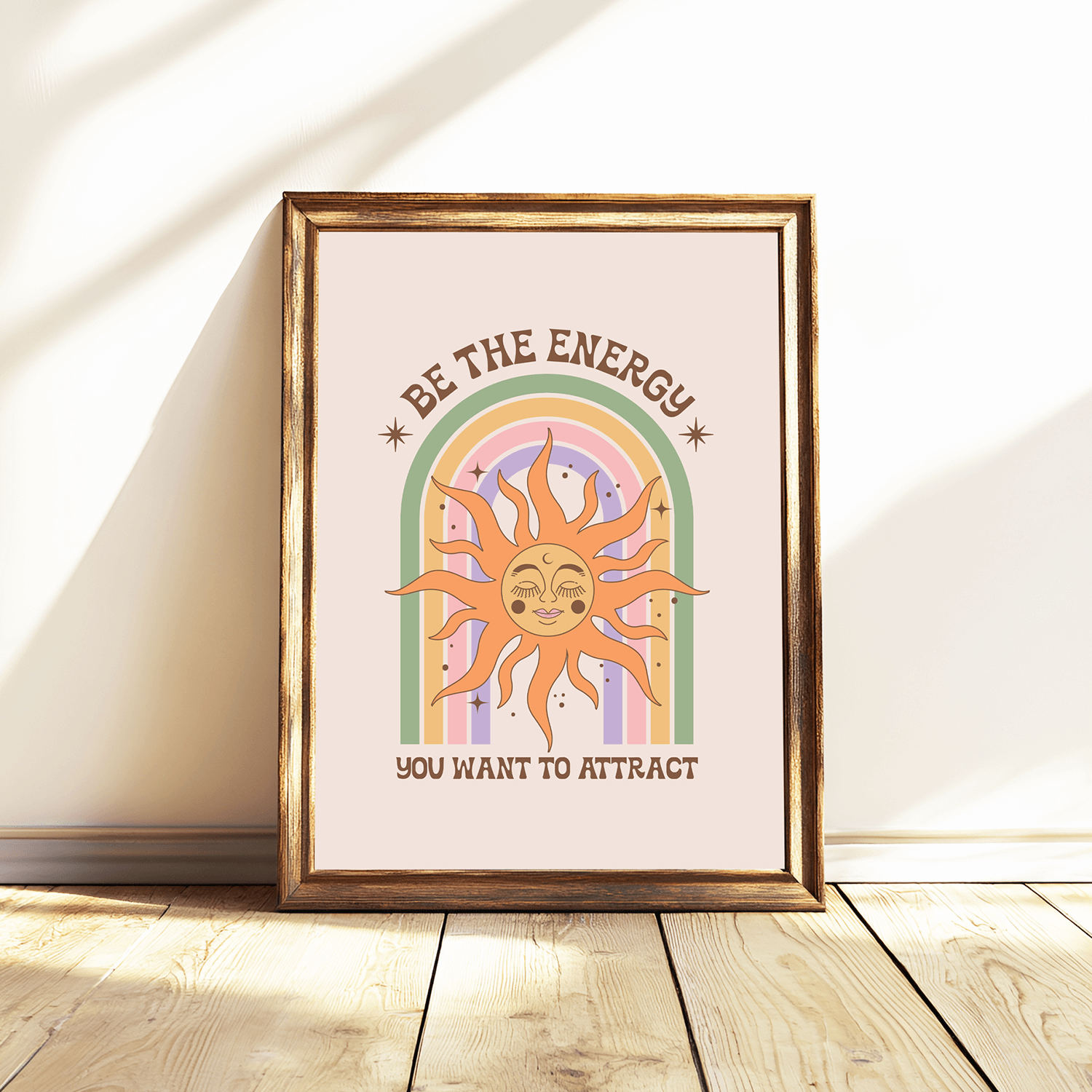 BE THE ENERGY MOTIVATION INSPIRATION SUN RETRO QUOTE WALL ART PRINT BTE018.jpg