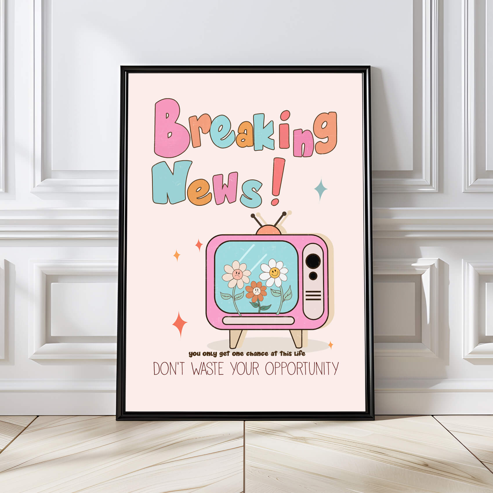 BREAKING NEWS MOTIVATION INSPIRATION RETRO QUOTE WALL ART PRINT BNT023