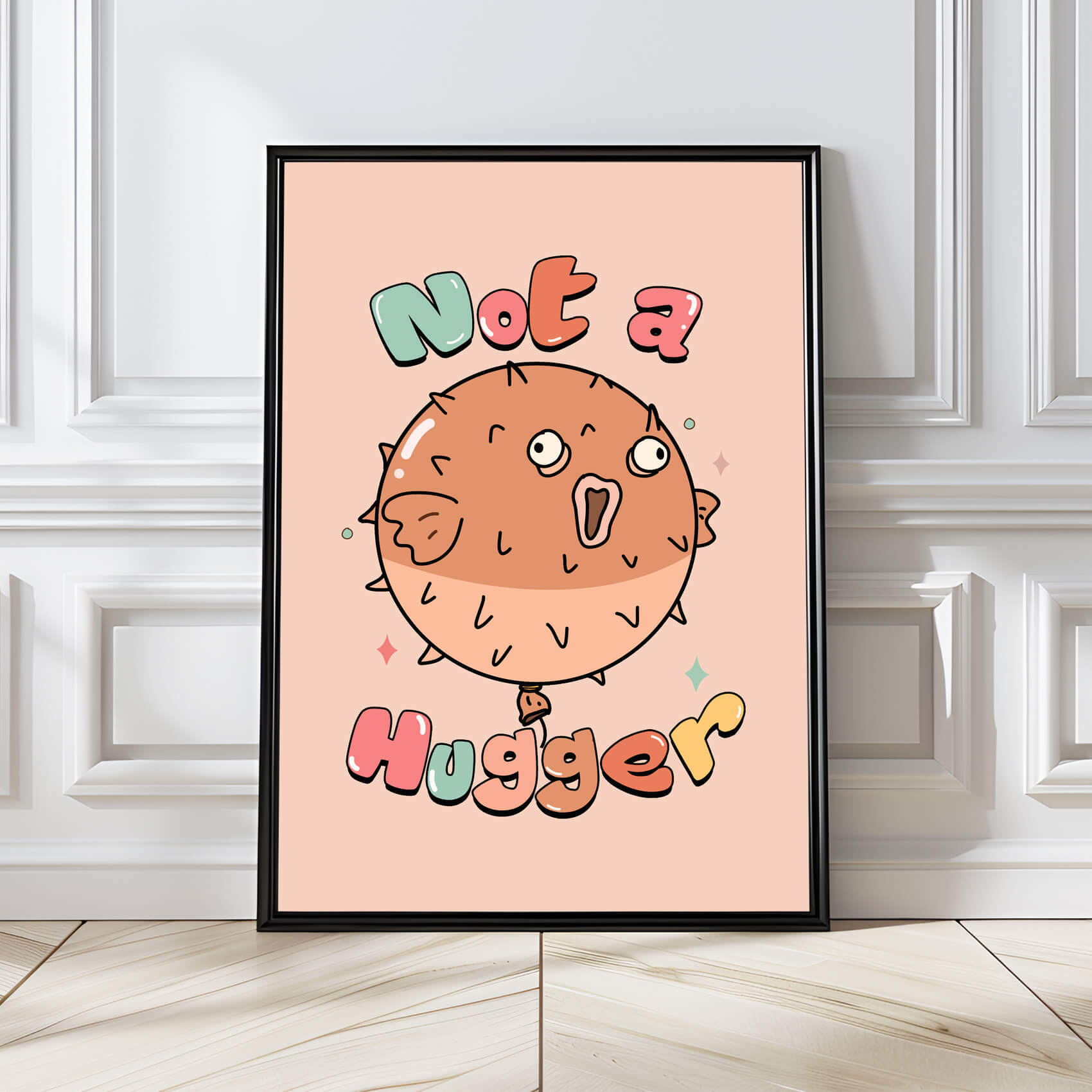 NOT A HUGGER SAND RETRO FUNNY WALL ART PRINT NAH011